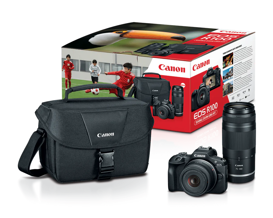 Canon EOS R100 II, RF-S 18-45mm f/4.5-6.3 IS STM + RF 75-300mm f/4-5.6 Lens Kit