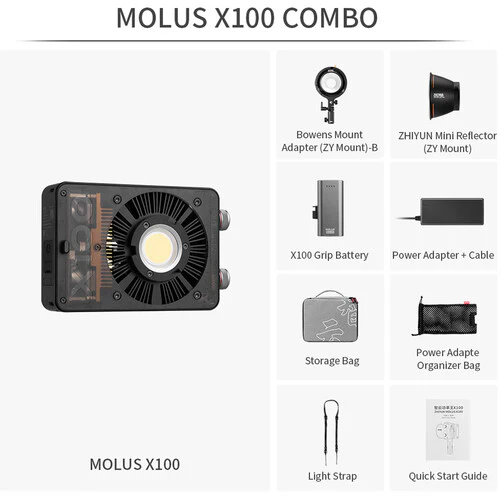 Zhiyun MOLUS X100 Bi-Color Pocket COB Monolight (Combo Kit) - Image 6